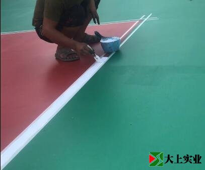 硅pu籃球場(chǎng)施工-畫線