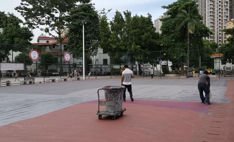 籃球場施工現場