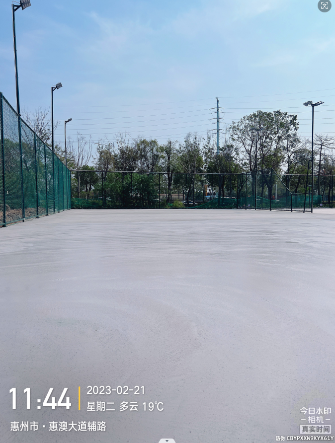 惠州網球場基礎、圍網、燈具、球場面層整體施工工程